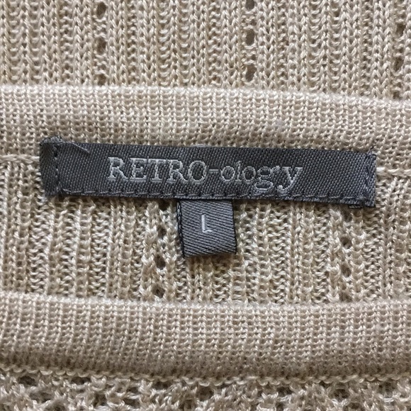 RETRO-ology | Open Weave Mixed Knit Sweater L - Picture 3 of 5
